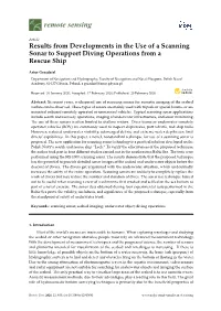 Results from Developments in the Use of a Scanning Sonar to Support Diving Operations from a Rescue Ship