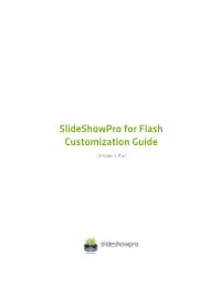 Slideshowpro for Flash Customization Guide