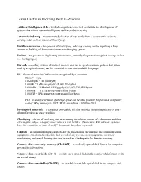Some Useful E-Records Terms