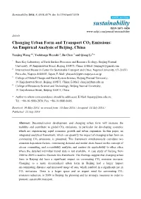 Changing Urban Form and Transport CO2 Emissions: an Empirical Analysis of Beijing, China
