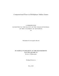 Computational Trust in Multiplayer Online Games