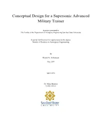 Conceptual Design for a Supersonic Advanced Military Trainer
