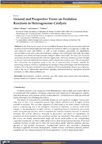 General and Prospective Views on Oxidation Reactions in Heterogeneous Catalysis