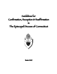 Guidelines for Confirmation, Reception & Reaffirmation in The