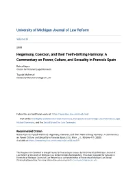 Hegemony, Coercion, and Their Teeth-Gritting Harmony: a Commentary on Power, Culture, and Sexuality in Franco's Spain