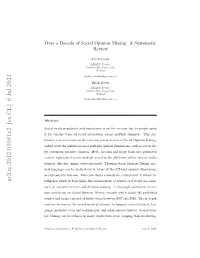 Over a Decade of Social Opinion Mining: a Systematic Review