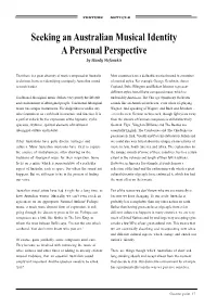 Seeking an Australian Musical Identity a Personal Perspective by Mandy Stefanakis