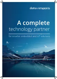 Technology Partner for Smarter Embedded and Iot Solutions a Smarter Solution Starts from Inside