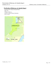 The Brothers Wilderness Air Quality Report, 2012