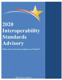 1 2020 Interoperability Standards Advisory