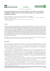 A New Genus in Polygonaceae Based on Conventional Maximum Parsimony and Three-Taxon Statement Analyses of a Comprehensive Morphological Dataset