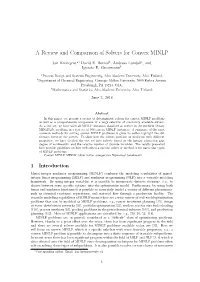 A Review and Comparison of Solvers for Convex MINLP