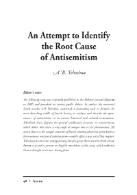 An Attempt to Identify the Root Cause of Antisemitism