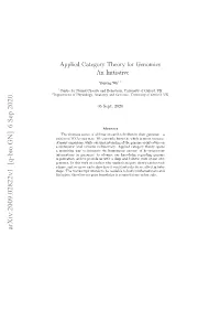 Applied Category Theory for Genomics – an Initiative