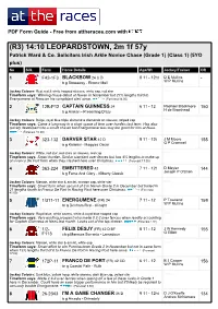 At the Races PDF FORM GUIDE
