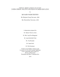 ! Critical Media Literacy in Action: Uniting Theory