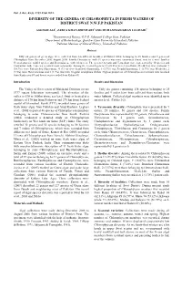 Diversity of the Genera of Chlorophyta in Fresh Waters of District Swat Nwfp