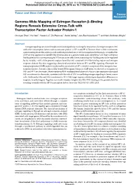 Genome-Wide Mapping of Estrogen Receptor-Β–Binding Regions Reveals Extensive Cross-Talk with Transcription Factor Activator Protein-1