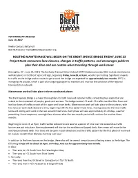 Routine Maintenance Will Begin on the Brent Spence