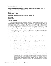Statutory Issue Paper No. 30 Investments in Common Stock