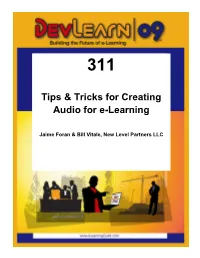 Tips & Tricks for Creating Audio for E-Learning