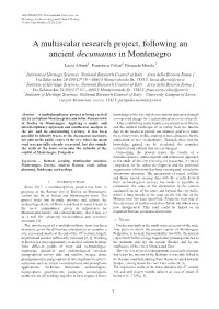 A Multiscalar Research Project, Following an Ancient Decumanus in Montenegro