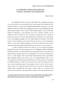 An Overview of the Falklands War1: Politics, Strategy and Operations