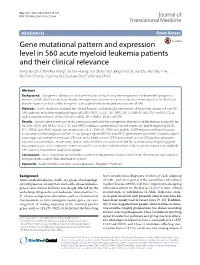 Gene Mutational Pattern and Expression Level in 560 Acute