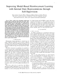 Improving Model-Based Reinforcement Learning with Internal State Representations Through Self-Supervision