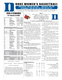 2016-17 WBB Game Notes