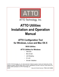 ATTO Utilities Installation and Operation Manual