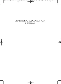 Authentic Records V2.Qxp:Authentic Records of Revival 6 12 2008 19:01 Page 1