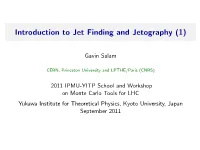 Introduction to Jet Finding and Jetography (1)