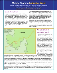 Mobile Work in Labrador West Findings from Research Conducted by the Community Impacts Team of the on the Move Partnership in Newfoundland and Labrador