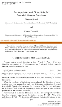 Superposition and Chain Rule for Bounded Hessian Functions