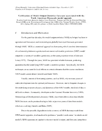 Verification of Model Output Statistics Forecasts Associated with the North