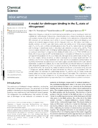 A Model for Dinitrogen Binding in the E4 State of Nitrogenase† Cite This: Chem