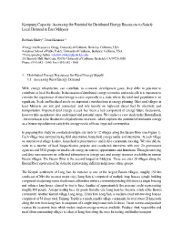 Assessing the Potential for Distributed Energy Resources to Satisfy Local Demand in East Malaysia