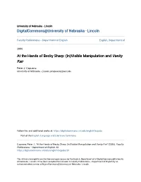 At the Hands of Becky Sharp: (In)Visible Manipulation and Vanity Fair