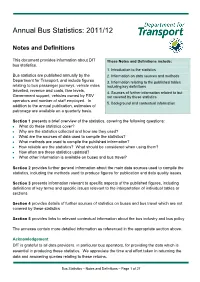Bus Statistics – Notes and Definitions – Page 1 of 27
