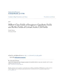 Hilbert Class Fields of Imaginary Quadratic Fields and Reflex Fields of Certain Sextic CM Fields