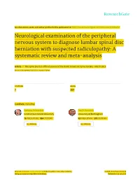 Neurological Examination of the Peripheral Nervous