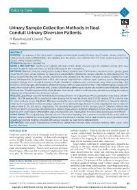 Urinary Sample Collection Methods in Ileal Conduit Urinary Diversion Patients a Randomized Control Trial Markku H