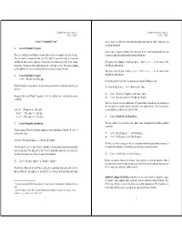 1 Lecture 13: Quantifier Laws1 1. Laws of Quantifier Negation There