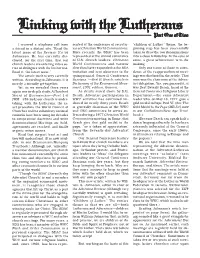Lutheranslutherans Part One of Two