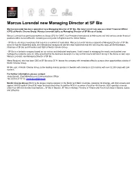 Marcus Lorendal New Managing Director at SF Bio