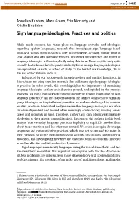 Sign Language Ideologies: Practices and Politics