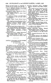 1 APRIL, I9ifl. Michael and Saint George in Recognition of Paymaster Commander (Tempy