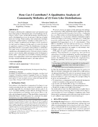 A Qualitative Analysis of Community Websites of 25 Unix-Like Distributions