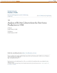 Analysis of R134a Cabinets from the First Series Production in 1990 A